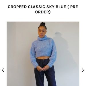 Frisson Knits - CROPPED CLASSIC SKY BLUE